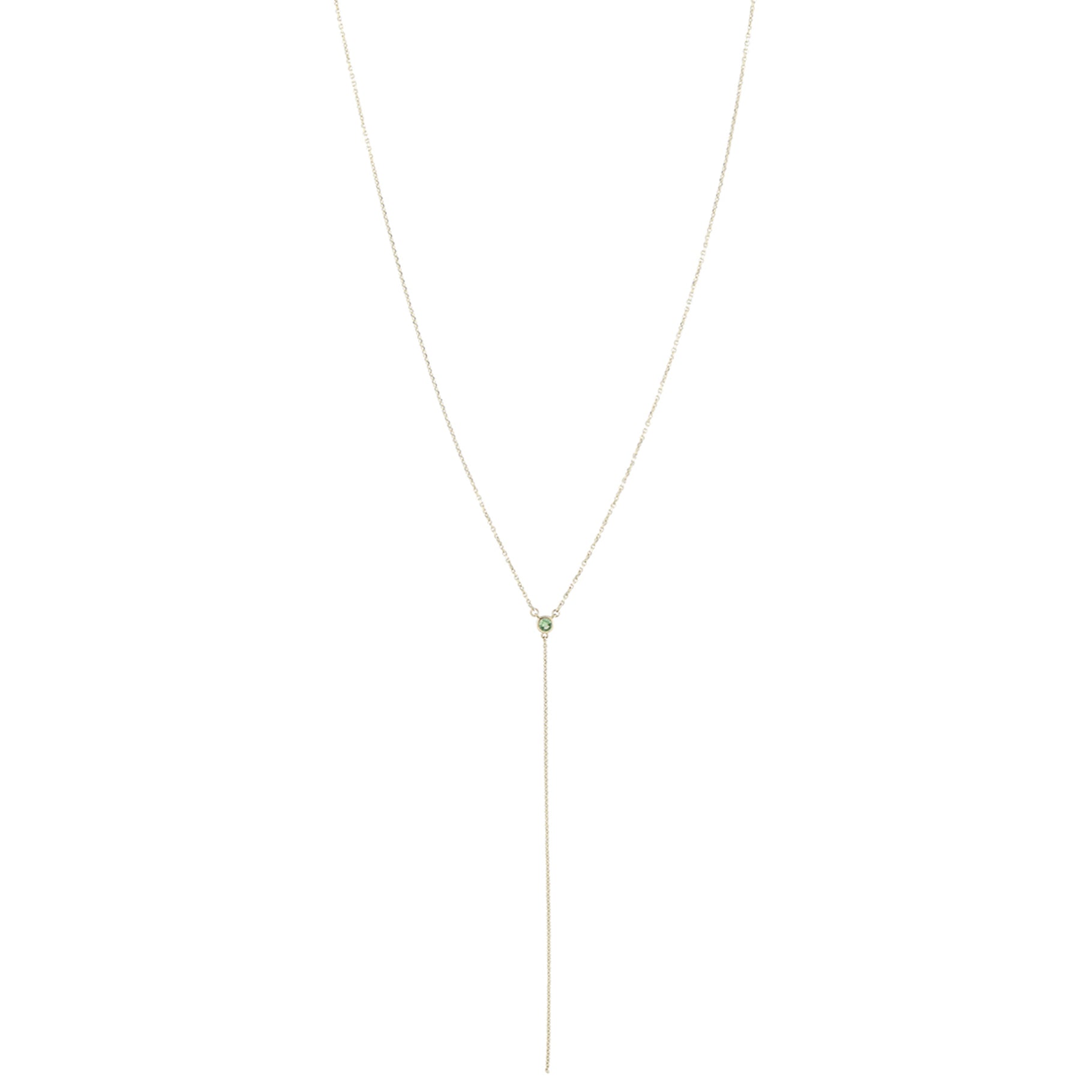 Collier en or jaune sertie de diamant - Tsavorite & Diamond
