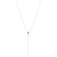 Collier en or jaune avec diamant - Diamant & Onyx vert