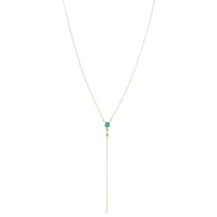 Collier en or jaune sertie de diamant - Diamant & Onyx vert