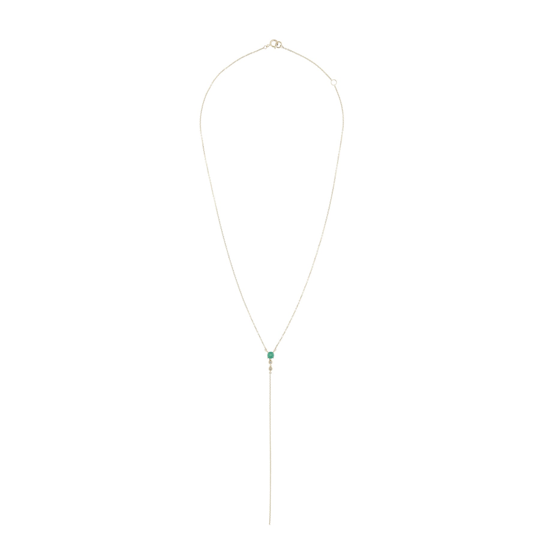 Collier en or jaune sertie de diamant - Diamant & Onyx vert
