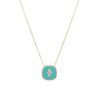 Yellow gold necklace set with diamonds - Diamant & Résine