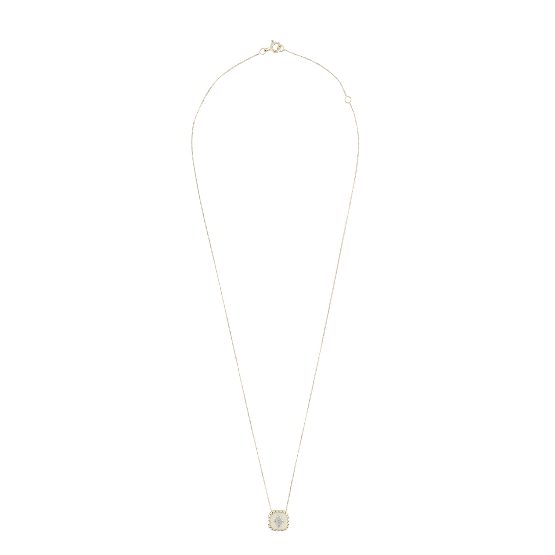 Yellow and white gold necklace set with diamonds - Diamonds