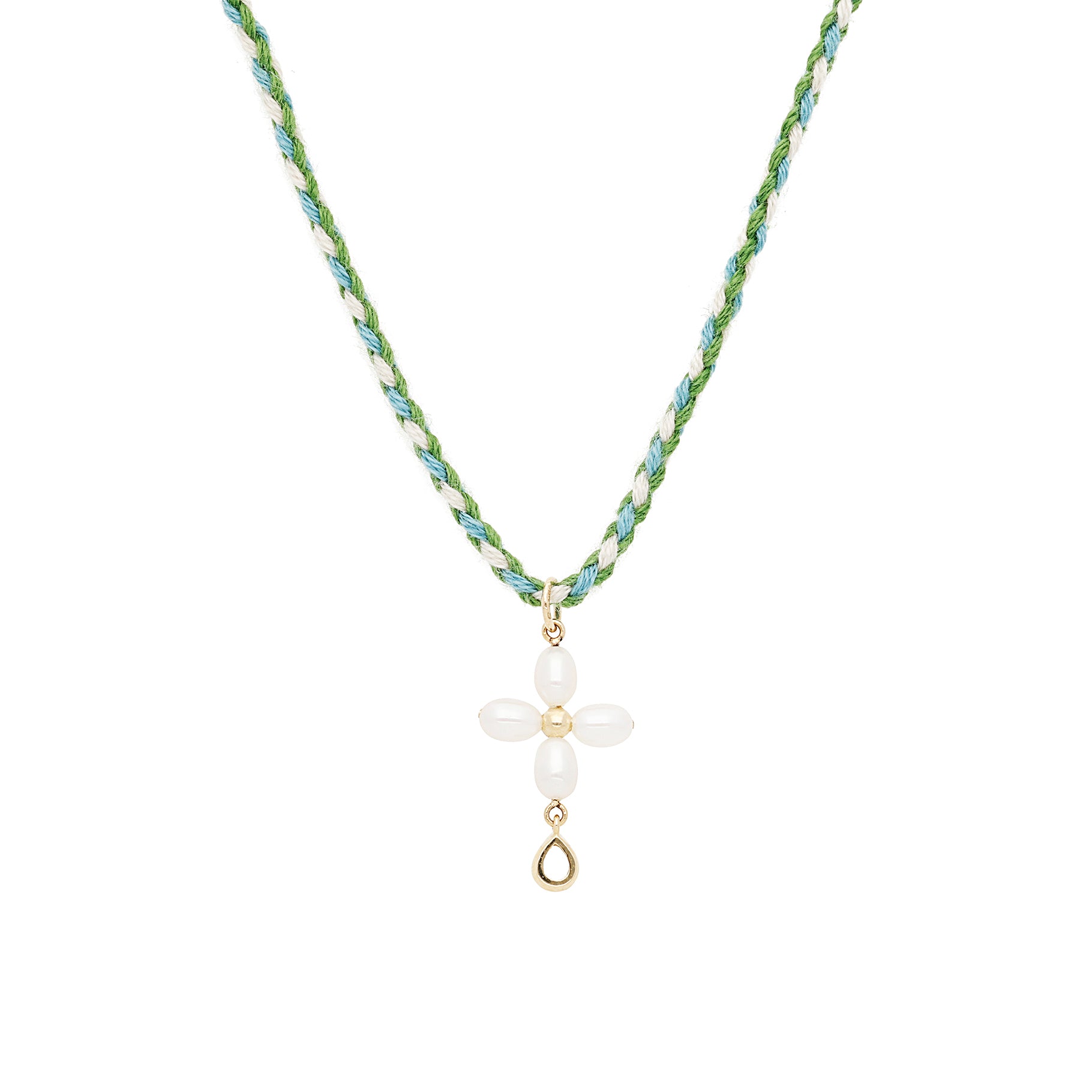 Yellow gold necklace set with diamonds - Diamant & Perle