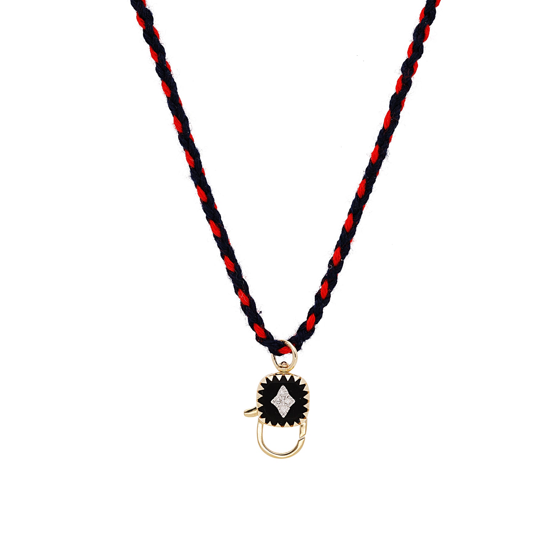 Yellow and white gold necklace set with diamonds - Diamonds