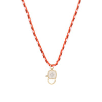Yellow and white gold necklace set with diamonds - Diamonds