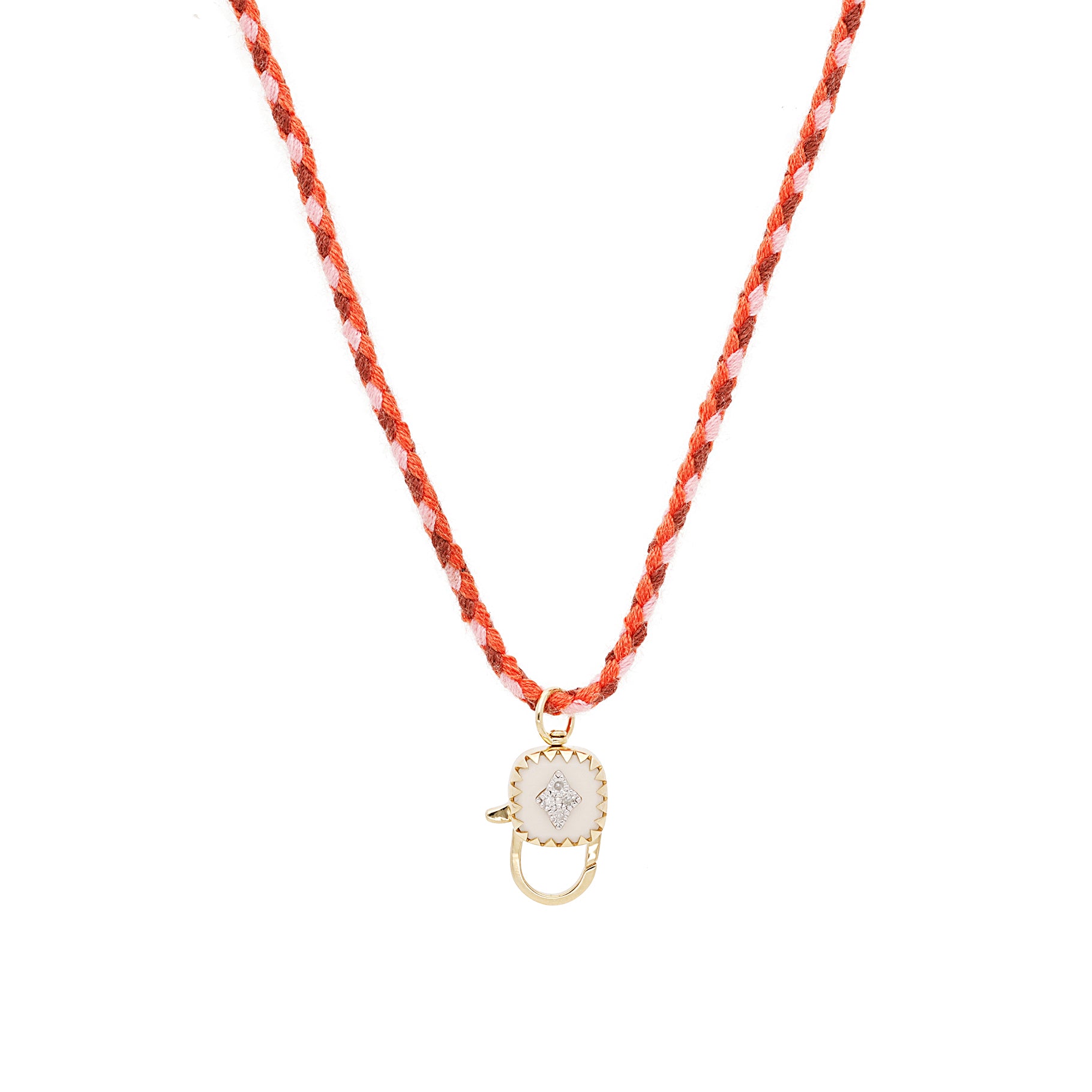 Yellow and white gold necklace set with diamonds - Diamonds
