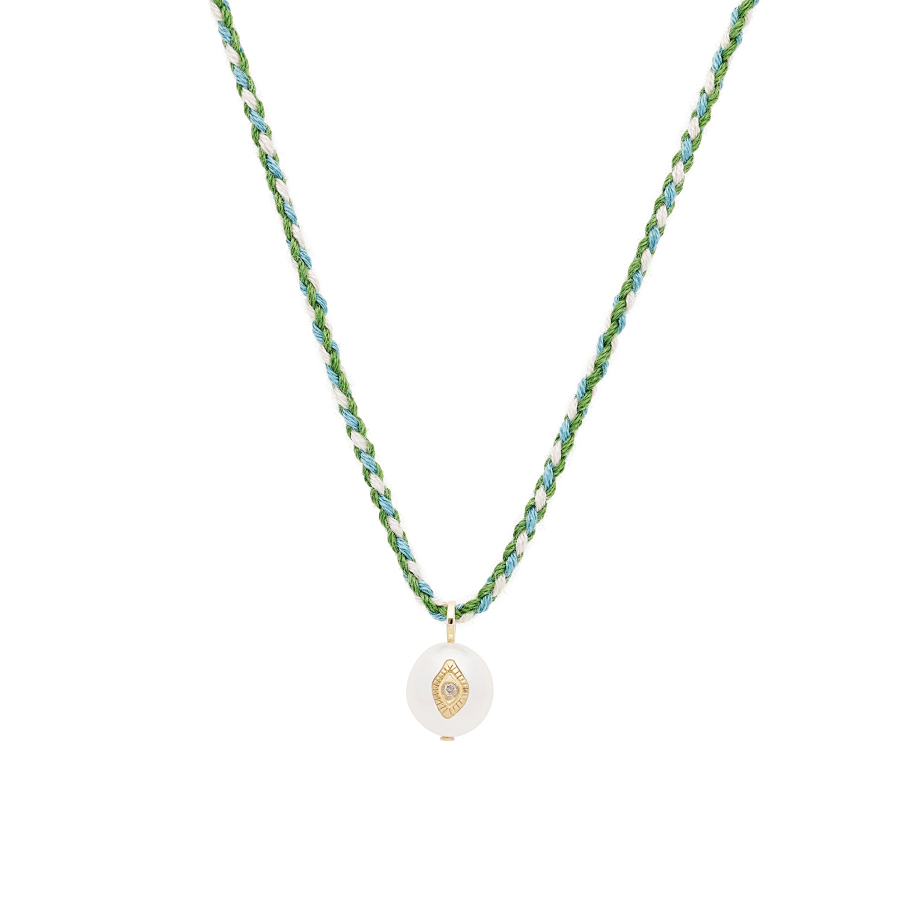 Yellow gold necklace set with diamonds - Perle & Diamant