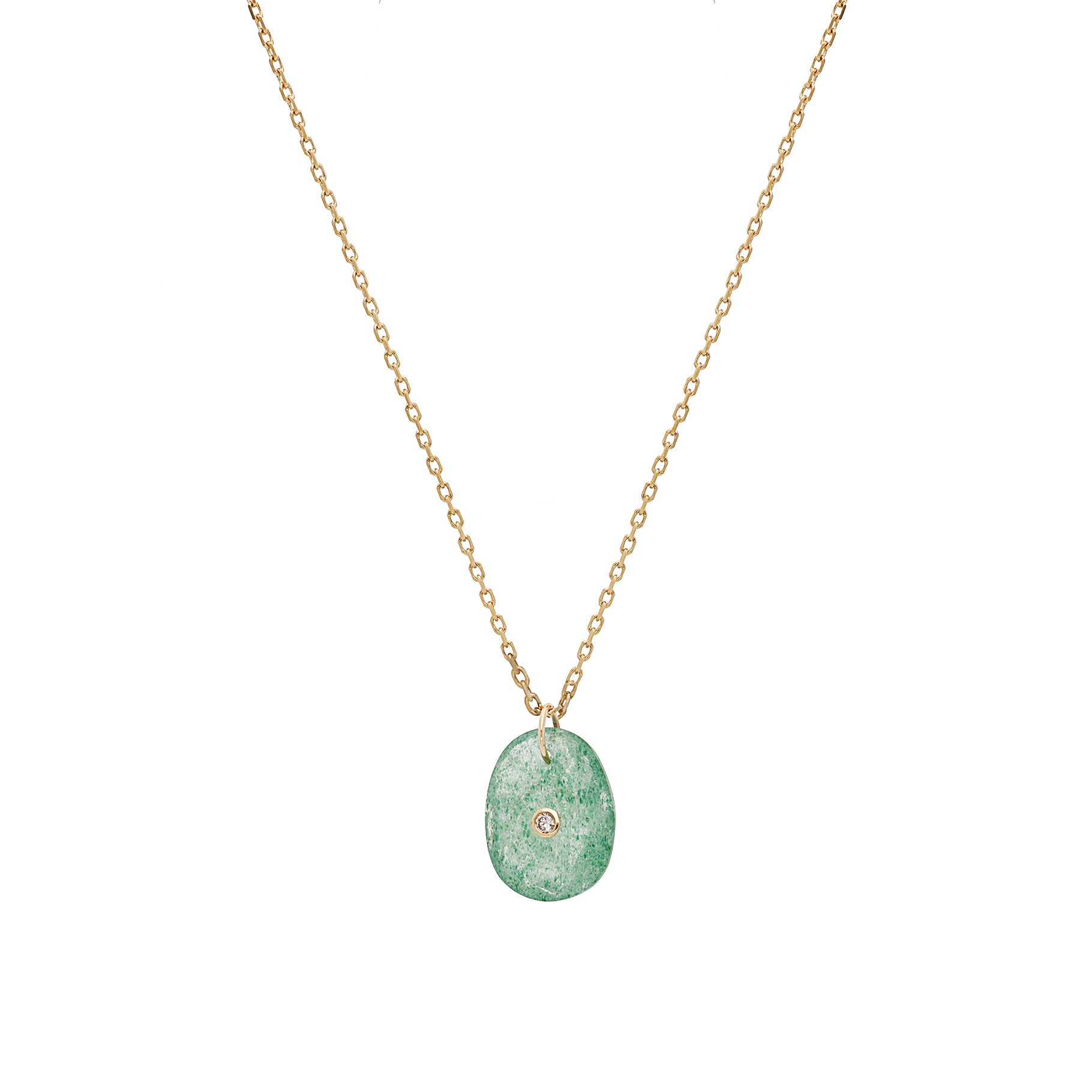 Collier octogonale en or jaune - Quartz miel & Grenat