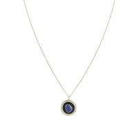 Moon necklace in yellow gold and silver with diamond - Lazuli & Resin