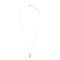 Collier octogonale en or jaune - Aigue marine & London blue topaze
