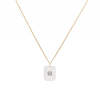 Collier en or jaune - Pierre de lune & Opale Australienne
