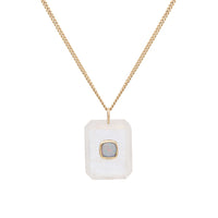 Collier en or jaune - Pierre de lune & Opale Australienne