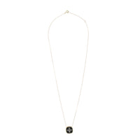 Collier trèfle en or jaune et argent avec diamant - Diamant & Résine