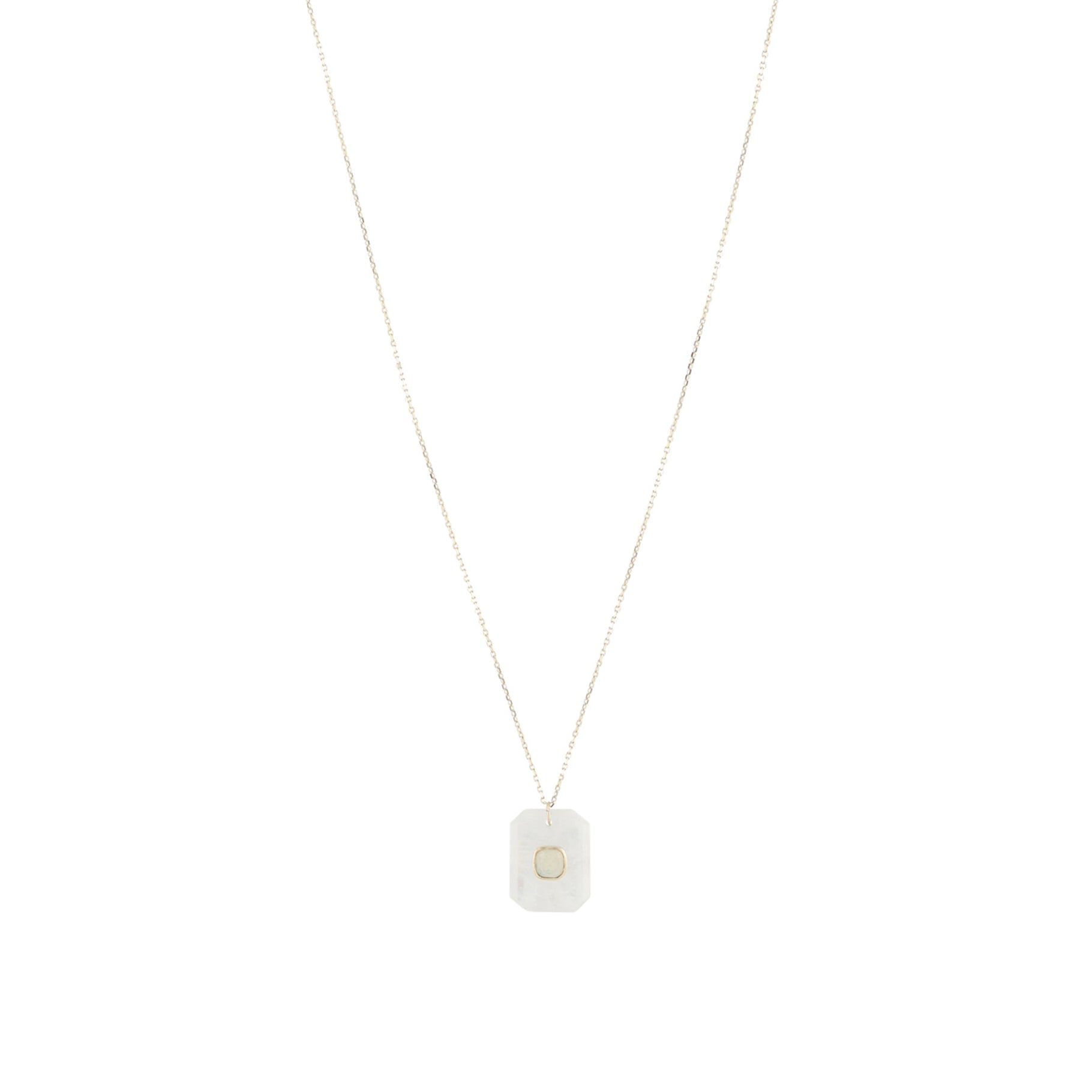 Collier en or jaune - Pierre de lune & Opale Australienne