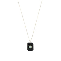 Collier en or jaune - Onyx noir & Opale Australienne