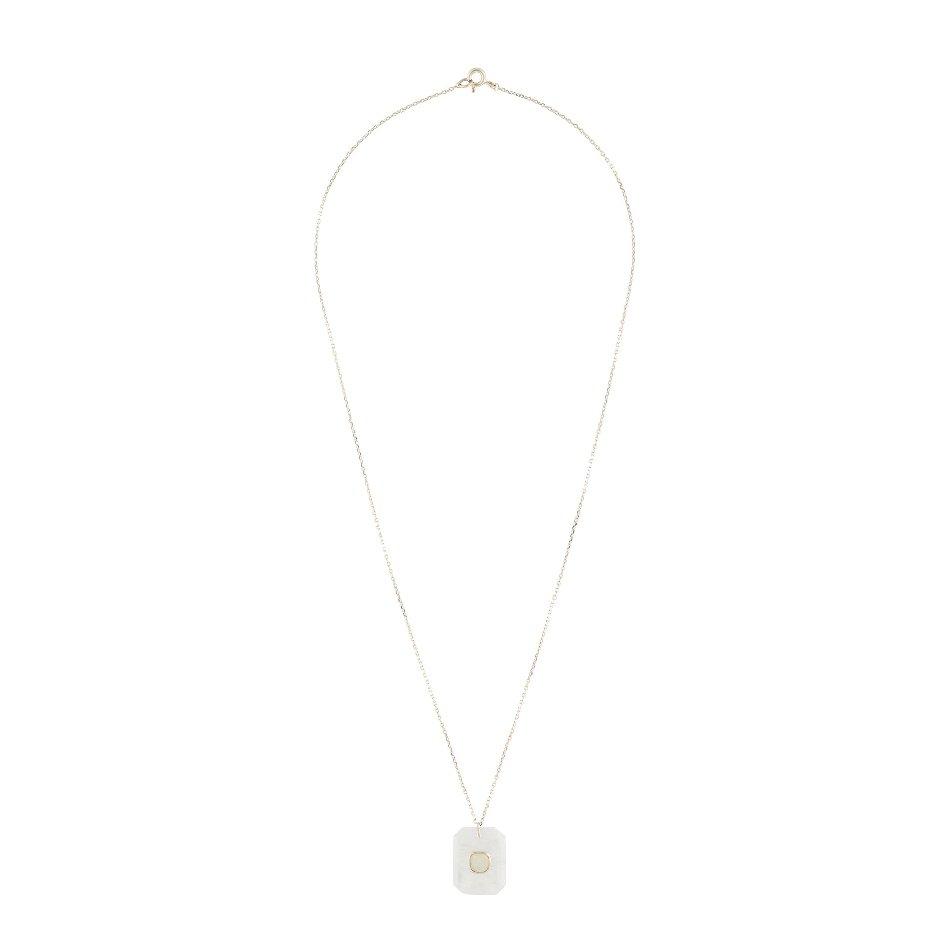 Collier en or jaune - Pierre de lune & Opale Australienne