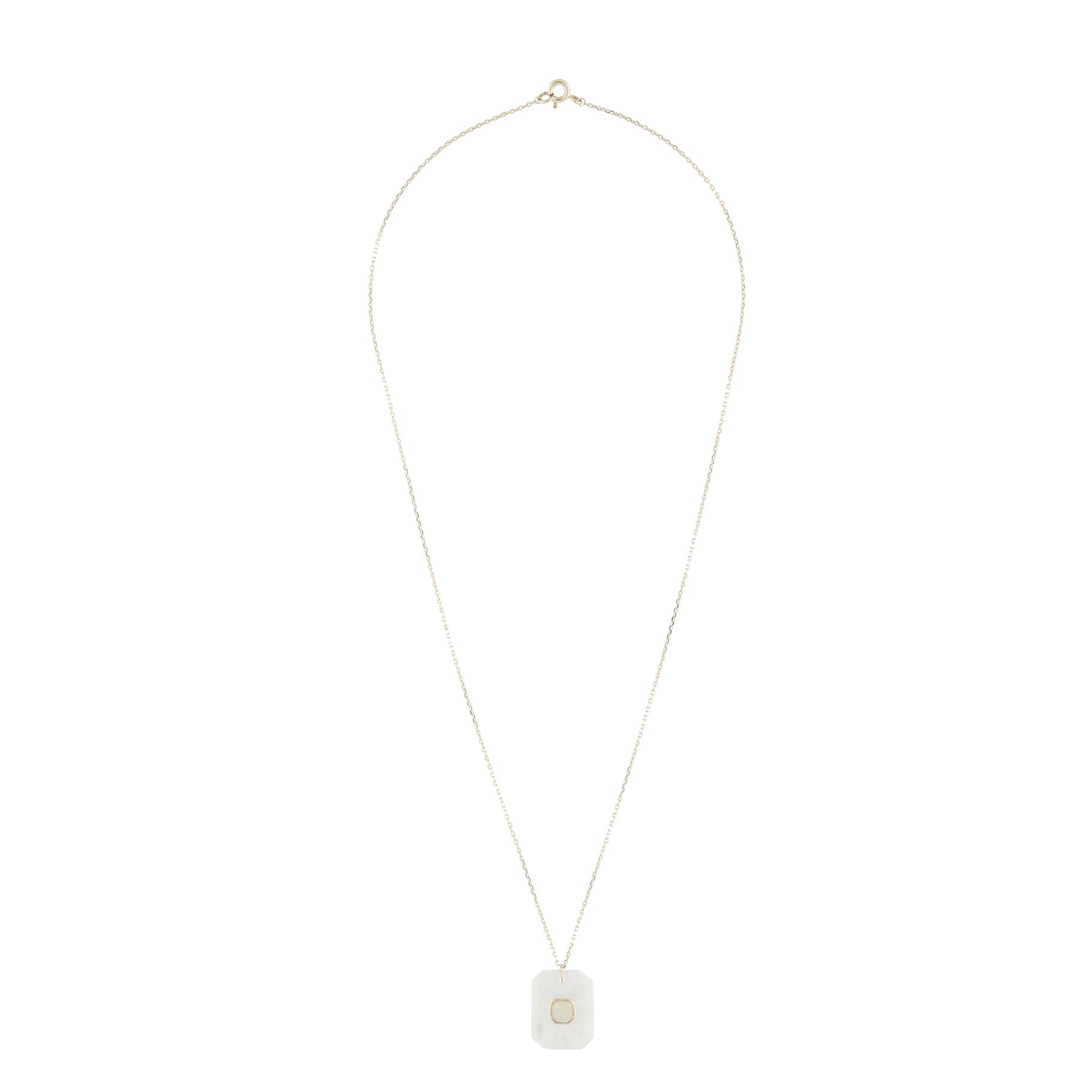 Collier en or jaune - Pierre de lune & Opale Australienne
