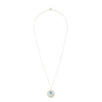 Yellow gold and silver necklace - Tsavorite & Resin