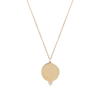 Yellow gold necklace set with diamonds - Diamond