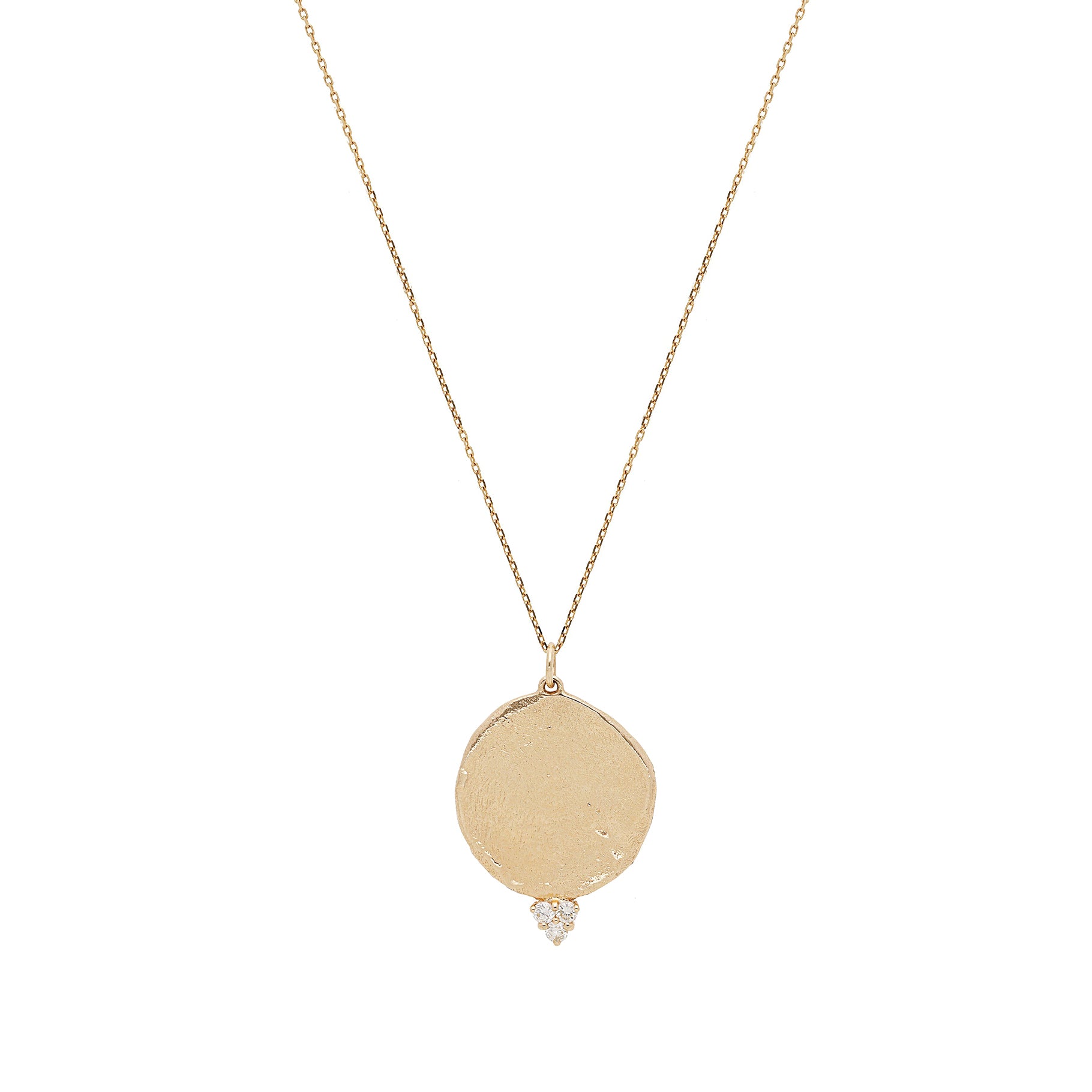 Yellow gold necklace set with diamonds - Diamond