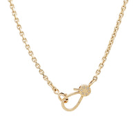 Yellow gold necklace set with diamonds - Diamond