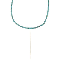 Collier en or jaune - Turquoise stabilisée