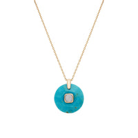 Collier en or jaune - Turquoise & Opale australienne