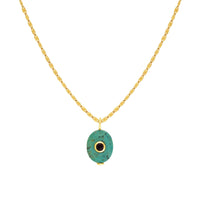 Collier oeil en or jaune - Rhodolite