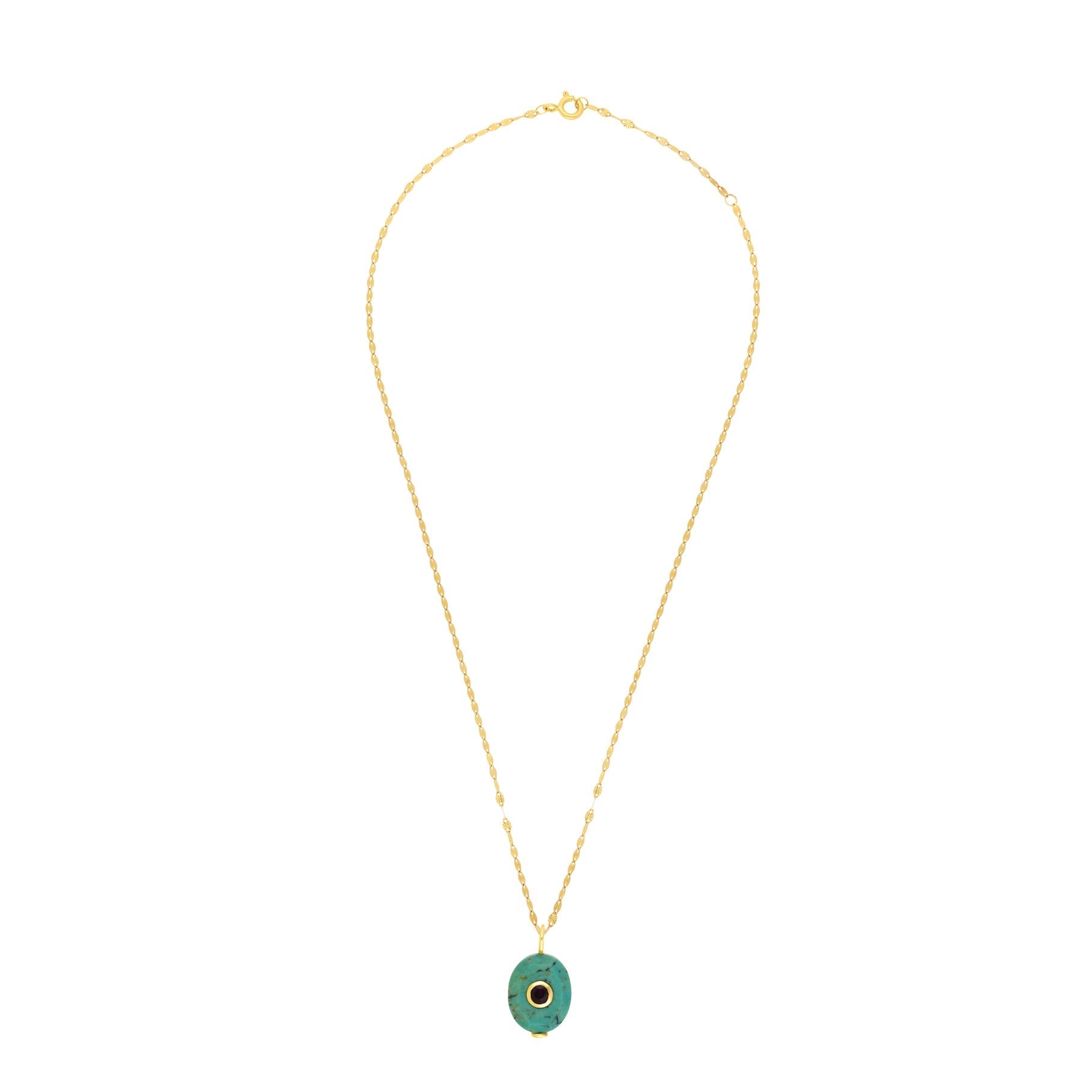 Collier oeil en or jaune - Rhodolite