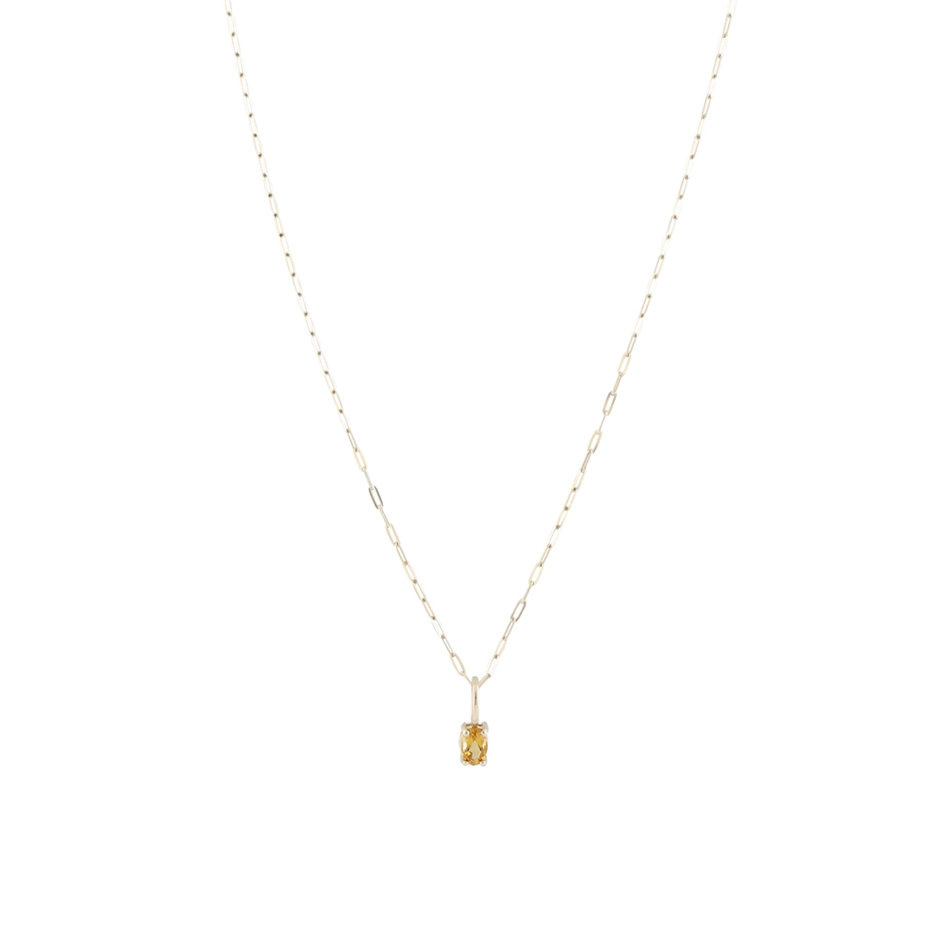 Collier fin en or jaune - Or jaune 9 carats & Citrine