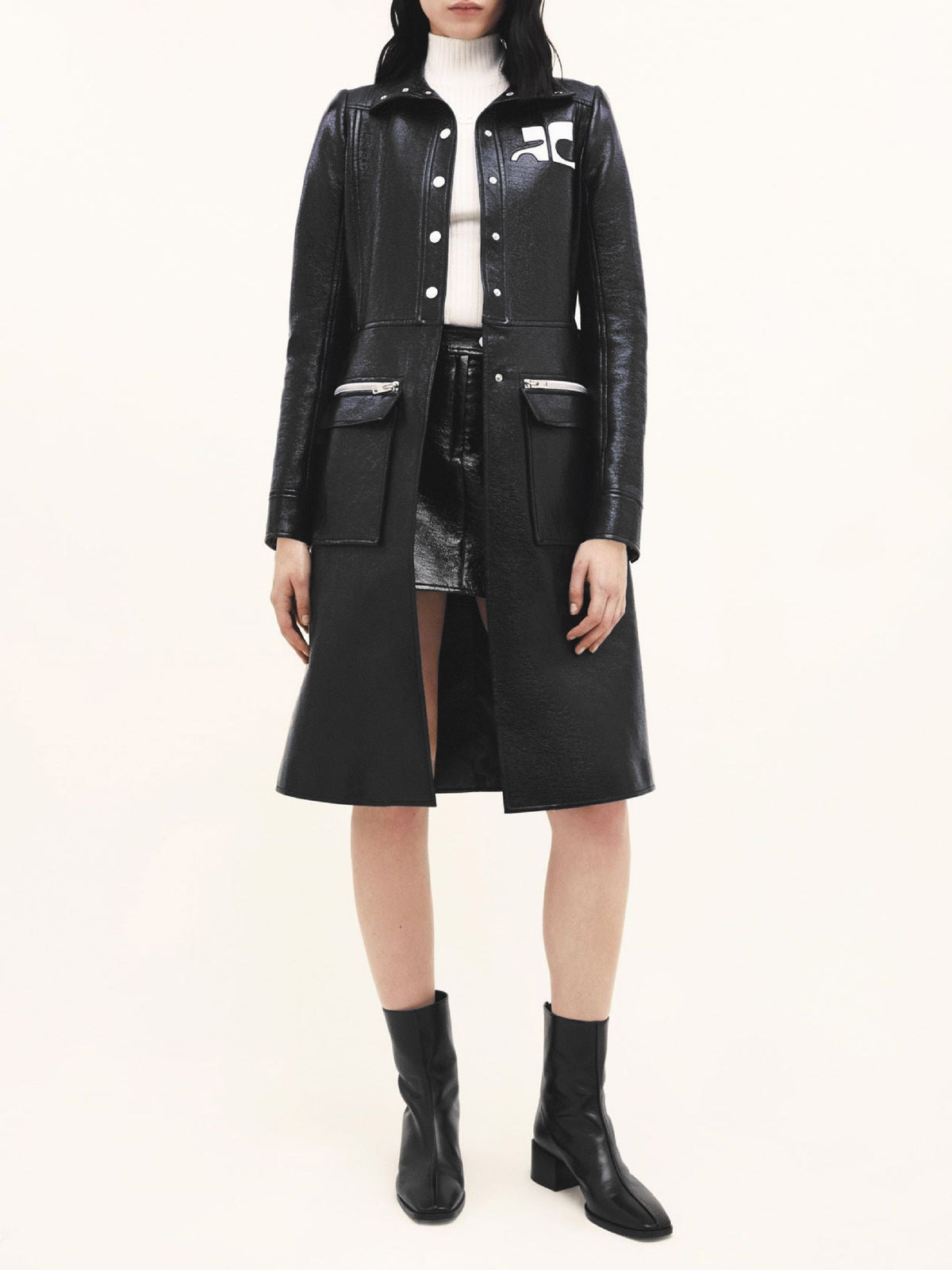 Manteau iconique en vinyle - Black