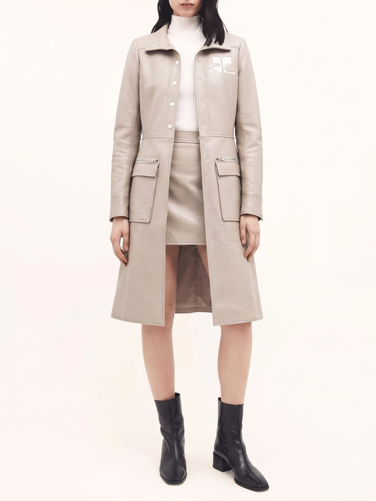 Manteau iconique en vinyle - Mastic Grey