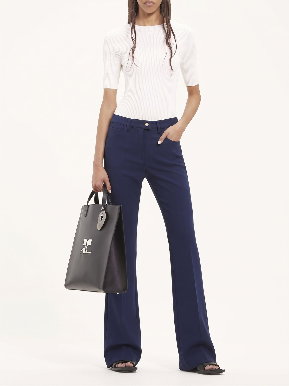 Pantalon ajusté SignatureSignature bootcut style 70's - Ink