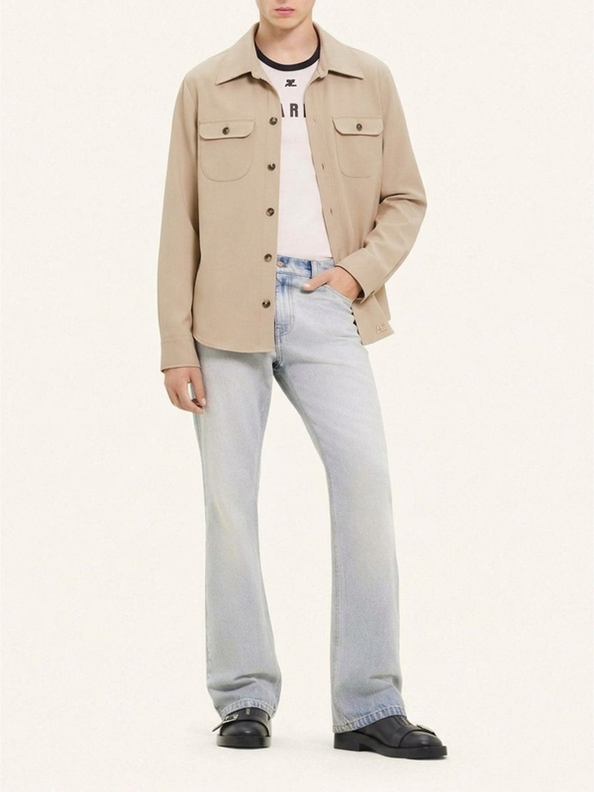 Lightweight Western-style twill shirt - Sand