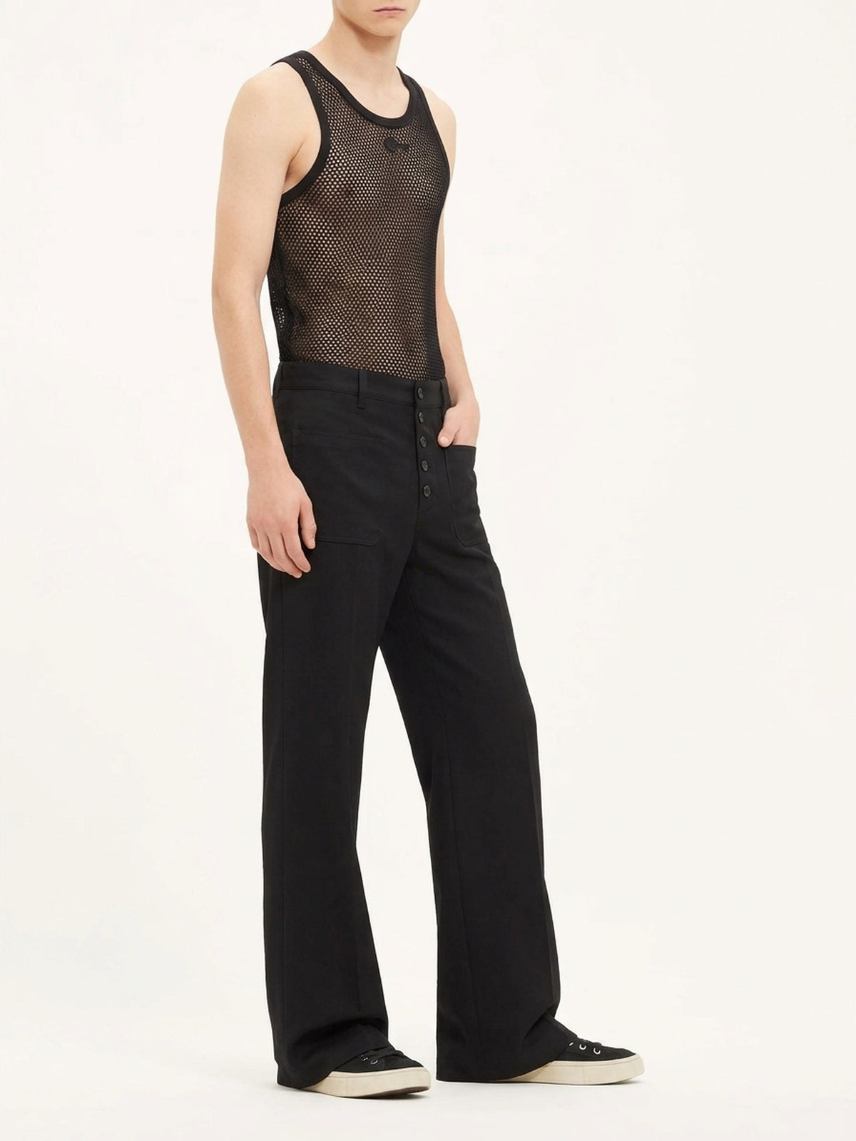 Baggy trousers with patch pockets - Black