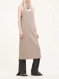 Holistic long twill dress - Sand