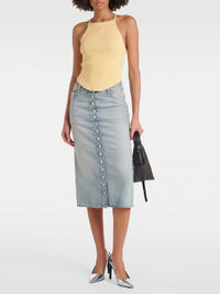 Holistic sleeveless top in ribbed knit - Pollen
