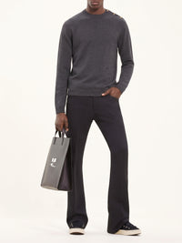 Pull à pressions aux épaules en laine - Medium Grey Melange