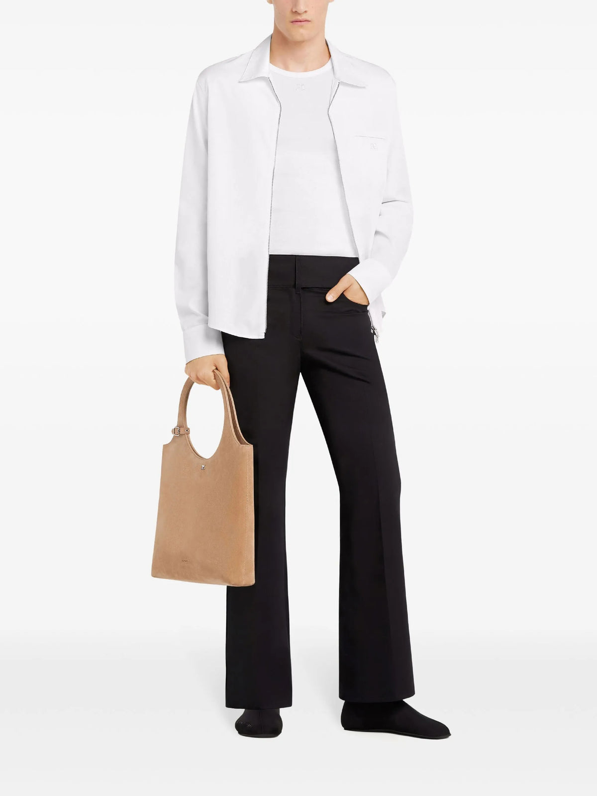 PRIX MARQUE : 130 / CHEMISE ZIPPÉE EN POPELINE