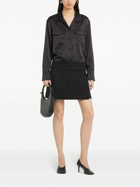 Chemise 2 poches en satin - Black