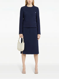 Belted skirt with a slit - Navy