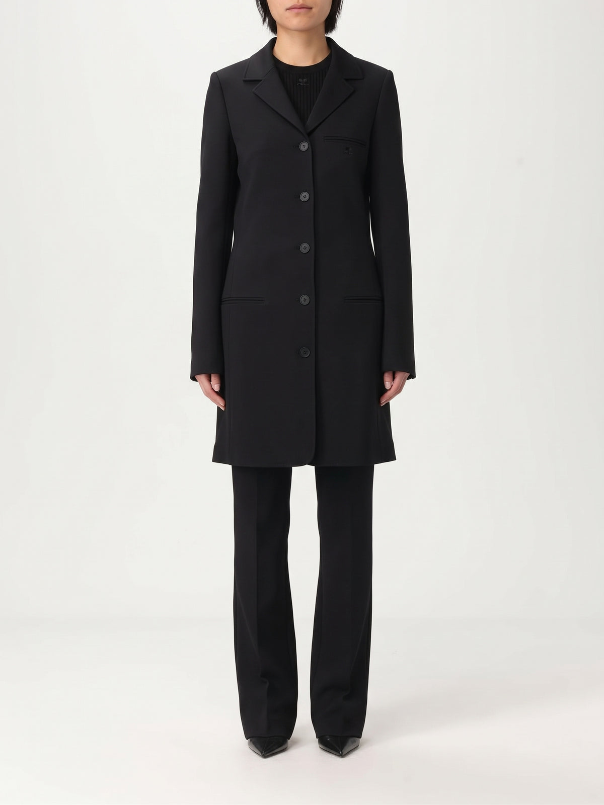 Manteau trapèze Héritage en laine - Black