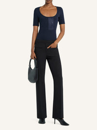 Pantalon bootcut Héritage en laine - Black