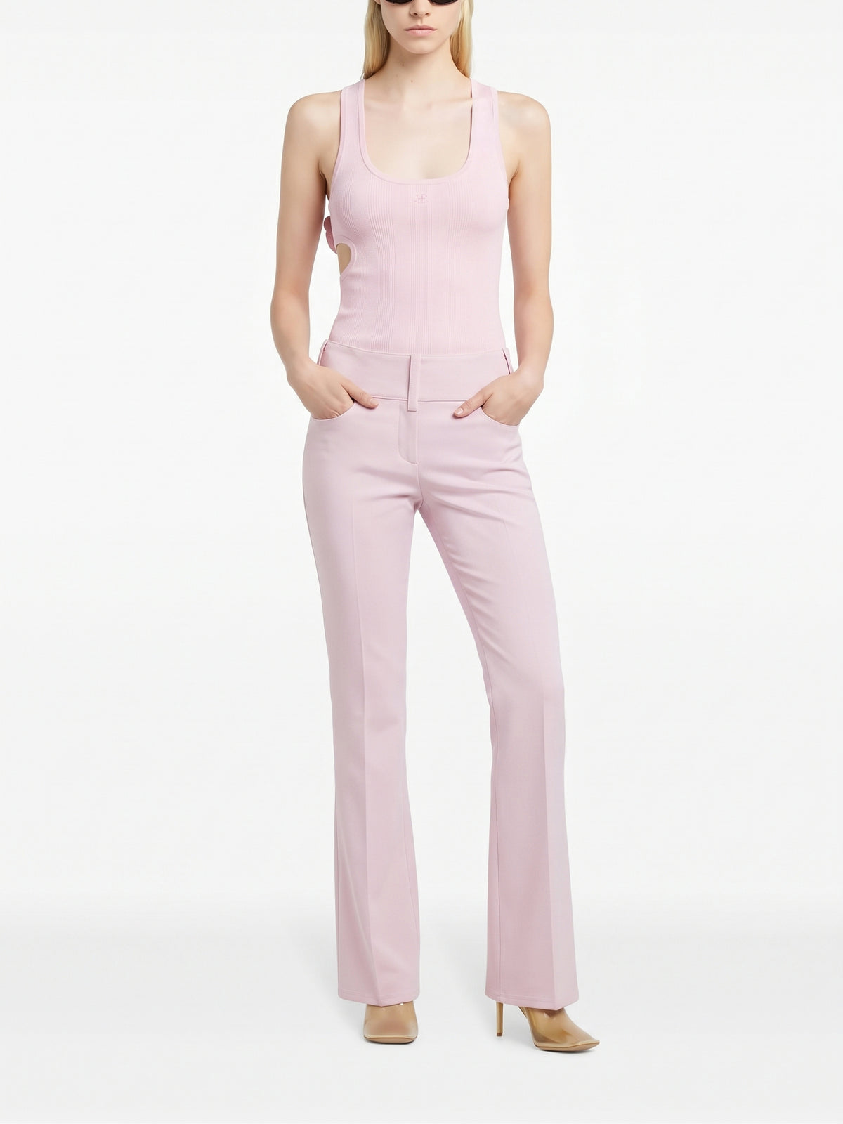 Pantalon bootcut ceinturé - Salt Pink