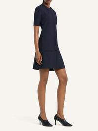 Robe mini trapèze Scuba en laine - Navy