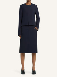 Veste Oblique Héritage en laine - Navy