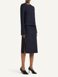 Veste Oblique Héritage en laine - Navy