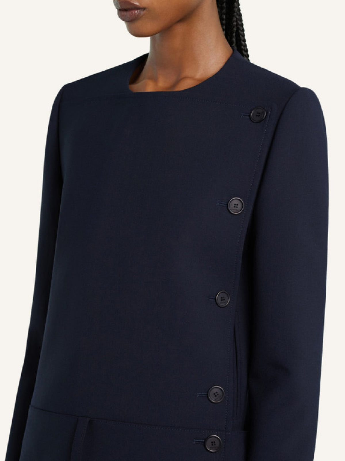 Veste Oblique Héritage en laine - Navy
