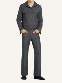 Blouson Trucker utilitaire en denim - Dark Heather Grey