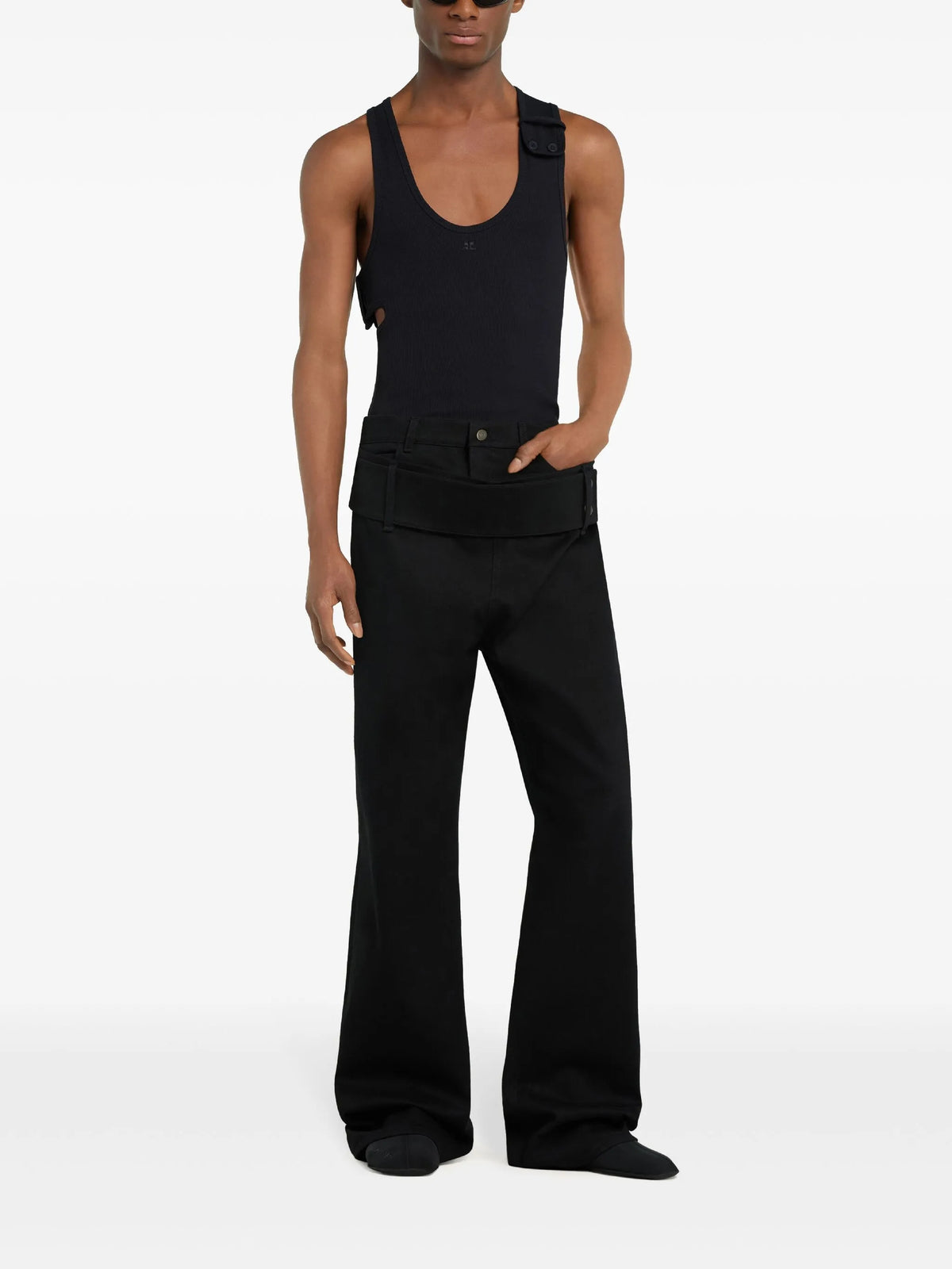 PRIX MARQUE : 170 / PANTALON CEINTURÉ EN DENIM